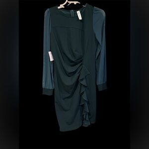 Elegant Teal Draped Dress